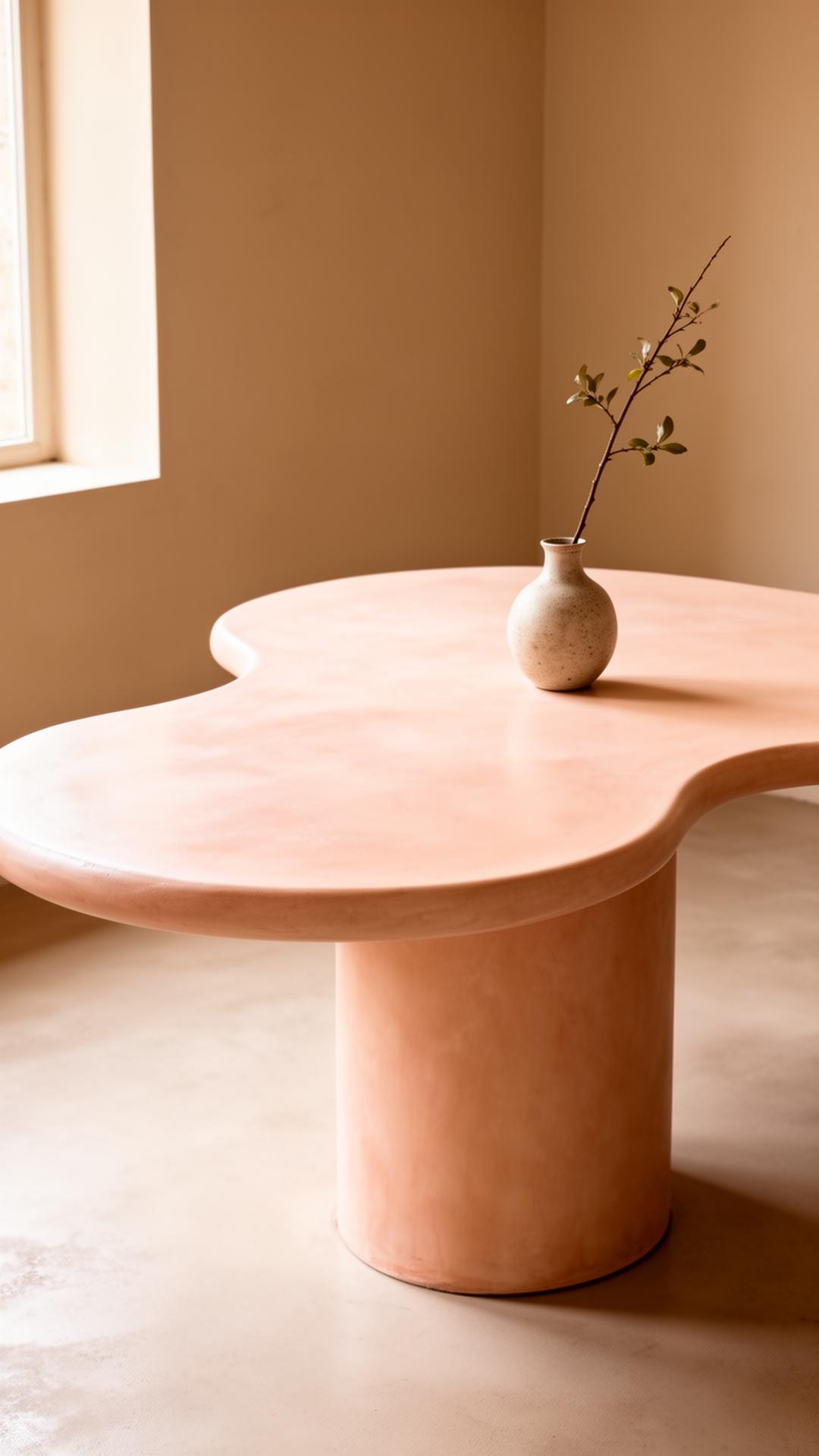 Organische salontafel in mortex